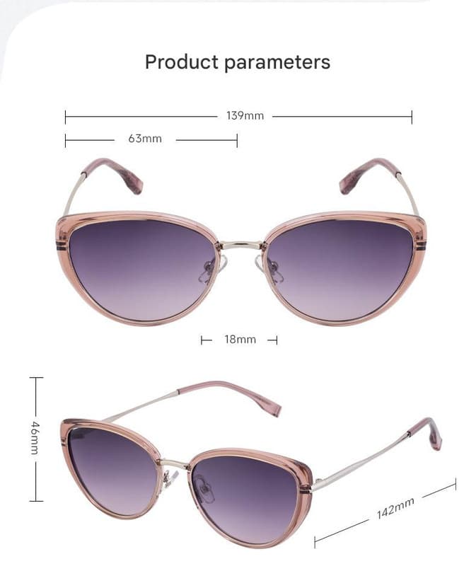 Black Frame Chic Cat Eye Polarized Sunglasses for Women - Lightweight UV Protection Fashion Eyewear