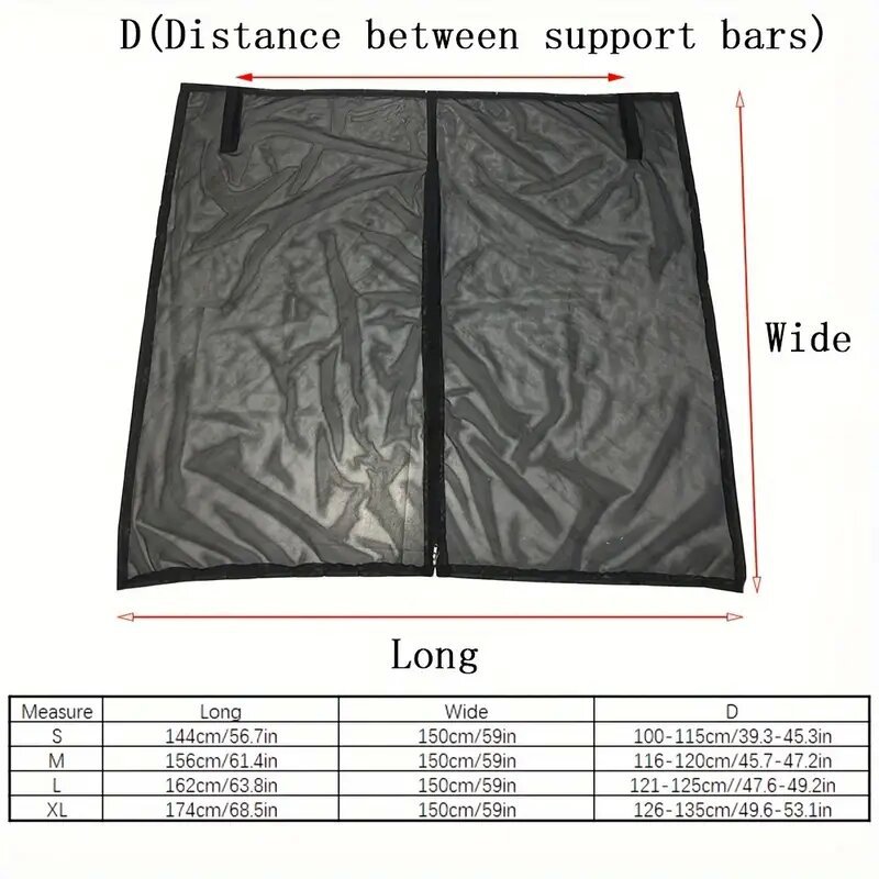Size M Black Tailgate Mosquito Net Screen - Magnetic Bug Protection for Boot Opening