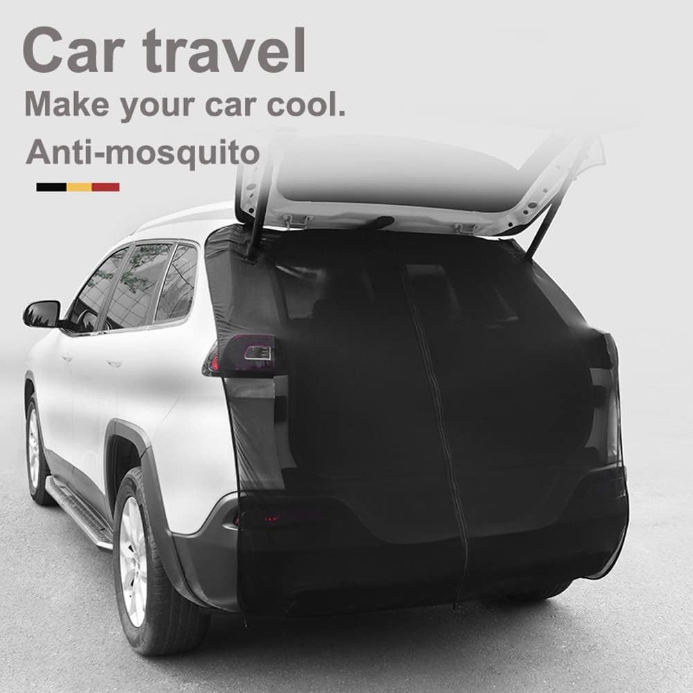 Size M Black Tailgate Mosquito Net Screen - Magnetic Bug Protection for Boot Opening