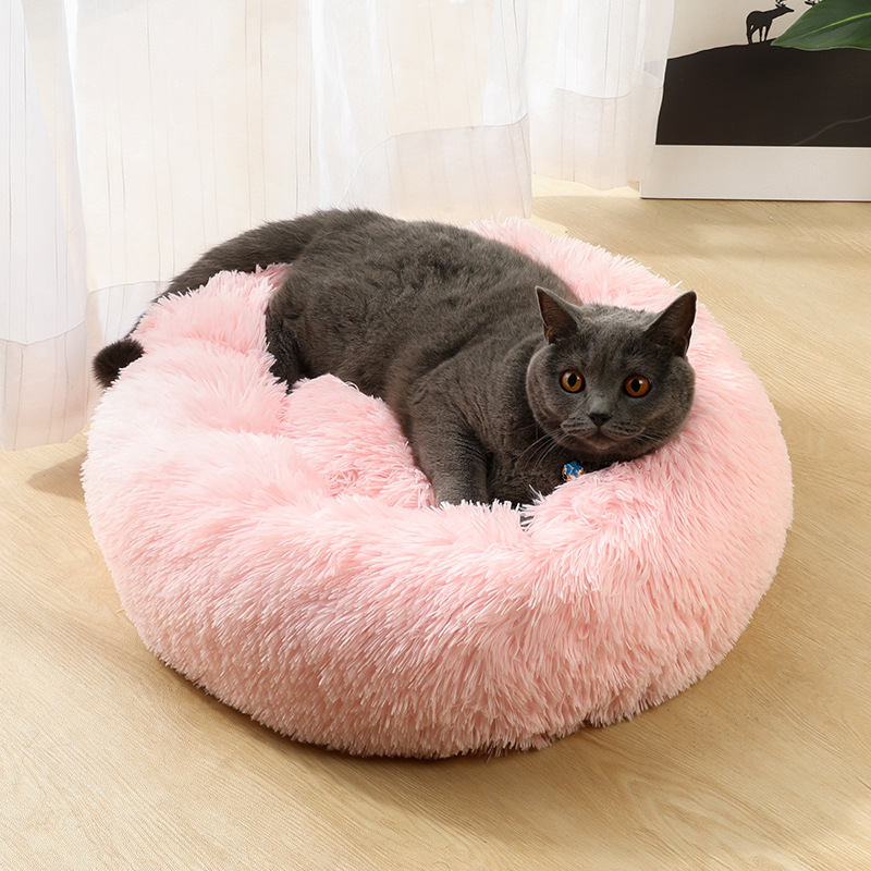 Blue Green 50cm Cozy Round Pet Bed - Plush Cat & Dog Bed with Non-Slip Base, Machine Washable