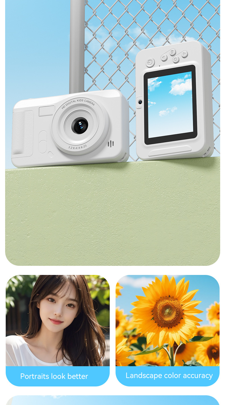 Student HD Digital Camera - 44MP, 8x Zoom, Autofocus, Dual Lens, Type-C Charging (Black)
