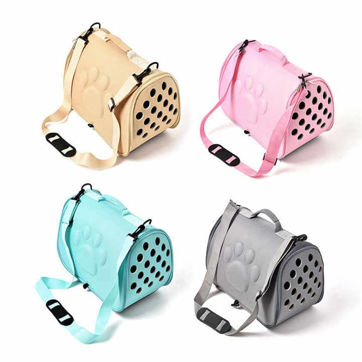 Pet Carrier Bag Lightweight EVA Stylish Grey Portable Breathable for Small Dogs Cats