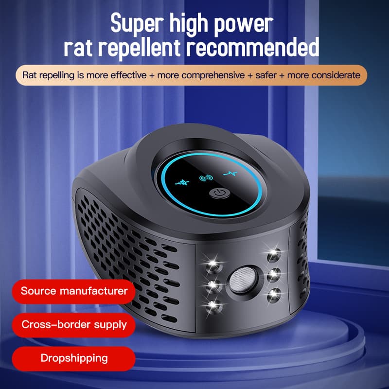 Ultrasonic Pest Repeller Multi-Frequency Sound Waves for Mice Mosquitoes Cockroaches Black