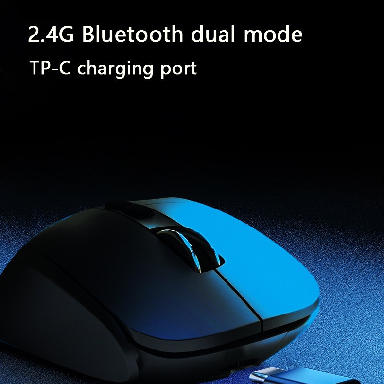 Ergonomic Vertical Wireless Mouse - Dual Mode (2.4G + Bluetooth), RGB Light, Rechargeable 500mAh Battery(White)