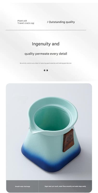 Ceramic Tea Pot with Built-in Strainer 280ml Gradient Finish Blue Green