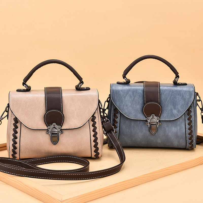 Brown Elegant Women's PU Leather Top Handle Satchel - Versatile Crossbody Bag with Classic Clasp & Braided Detail