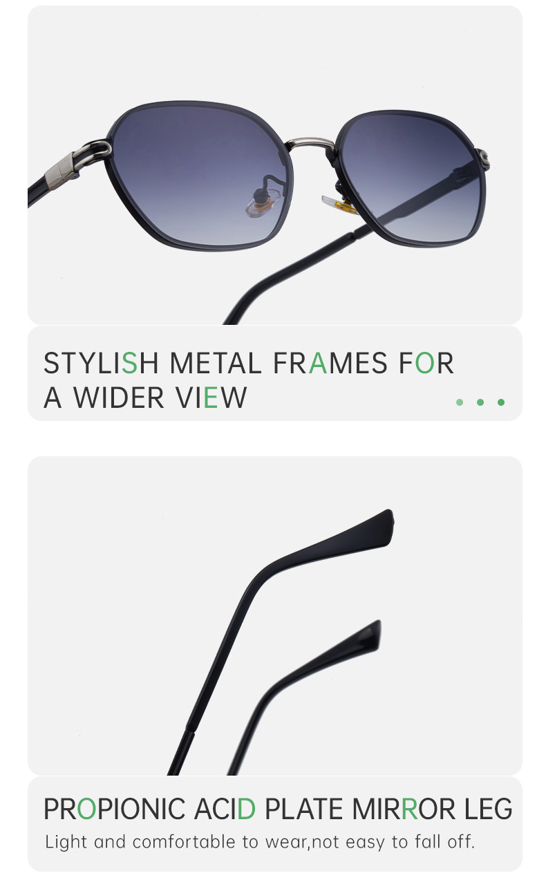 Blue Lenses Chic Oval Sunglasses for Women - UV400 Protection Lightweight Metal Frame, Comfortable Design