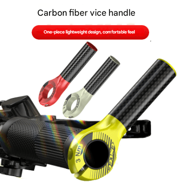 Carbon Fiber Bicycle Bar Ends Ultralight Ergonomic Anti-Slip Grips 22.2mm Black Fluorescent Yellow