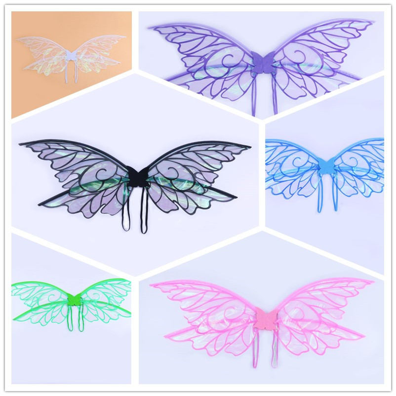 Purple Enchanting Iridescent Fairy Wings - Sparkle Butterfly Elf Wings for Costume Parties, Cosplay & Dress-Up Fun