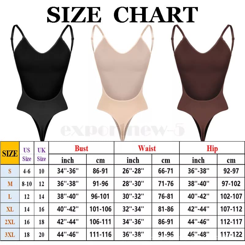 Shapewear Seamless Backless Bodysuit Size XL Skin Color Deep U-Plunge Tummy Control Thong Shaper