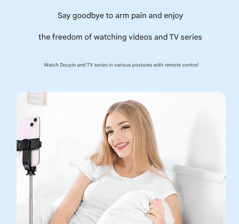 Bluetooth Video Controller 3-Button Remote Compact Pink for TikTok Scrolling