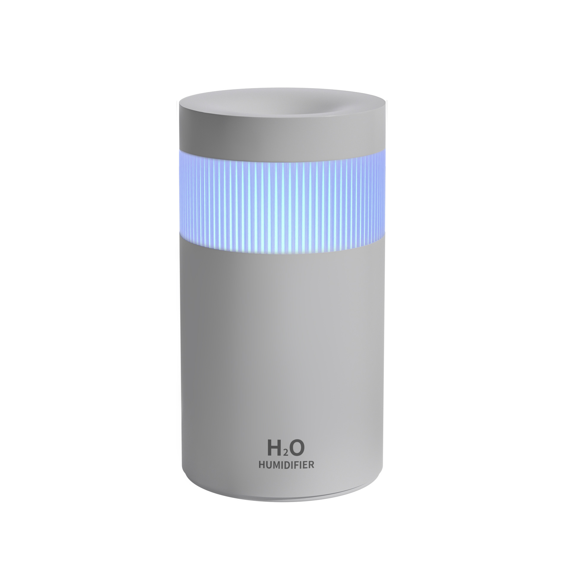 2-Piece Grey Mini Desktop Humidifier - Portable Mist Maker for Home and Car Use