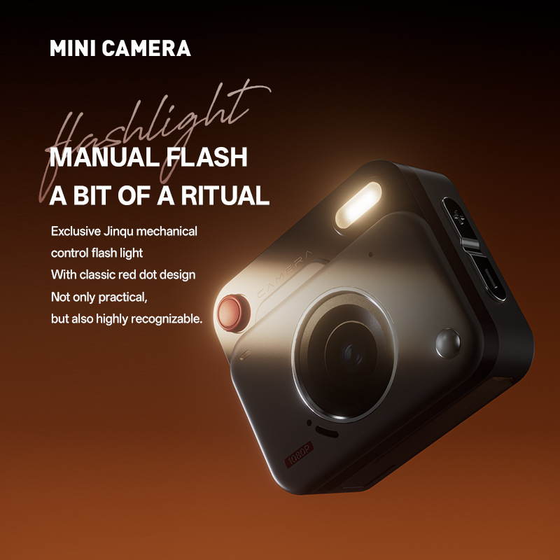 Green Retro Mini Digital Camera Keychain - 48MP Portable Pocket Camcorder with 1080p HD Video