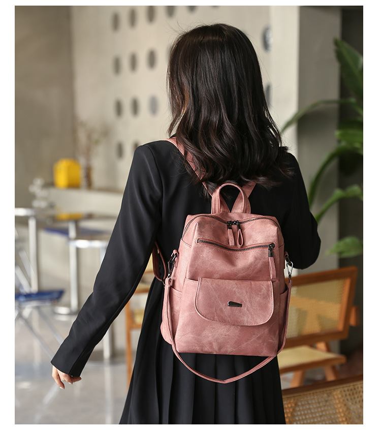 Stylish Women's PU Leather Backpack - Versatile Shoulder Bag with Multiple Pockets(Blue)