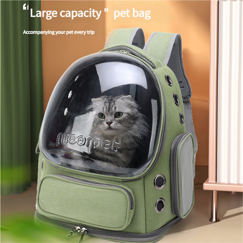 Spacious Pet Carrier with Ventilation System & Water-Resistant Design(green)