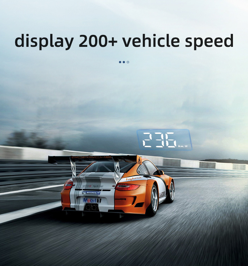 Compact OBD2 Car Head-Up Display (HUD) - Digital Speedometer with 5 Alarm Functions & Adaptive Brightness(black)