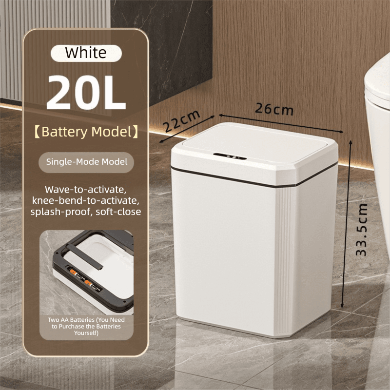Smart Sensor Trash Can Touch-Free Operation 20L Capacity White
