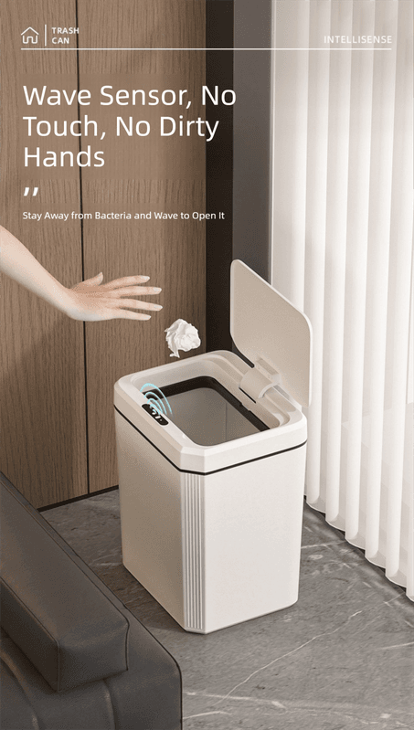 Smart Sensor Trash Can Touch-Free Operation 20L Capacity White