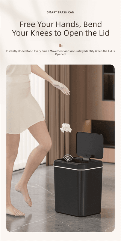 Smart Sensor Trash Can Touch-Free Operation 20L Capacity White