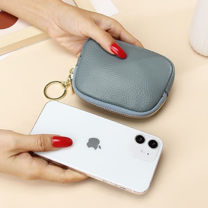 Claret Stylish Mini Zipper Wallet for Women – Compact PU Coin Purse with Key Ring & Card Storage (3-Pack)