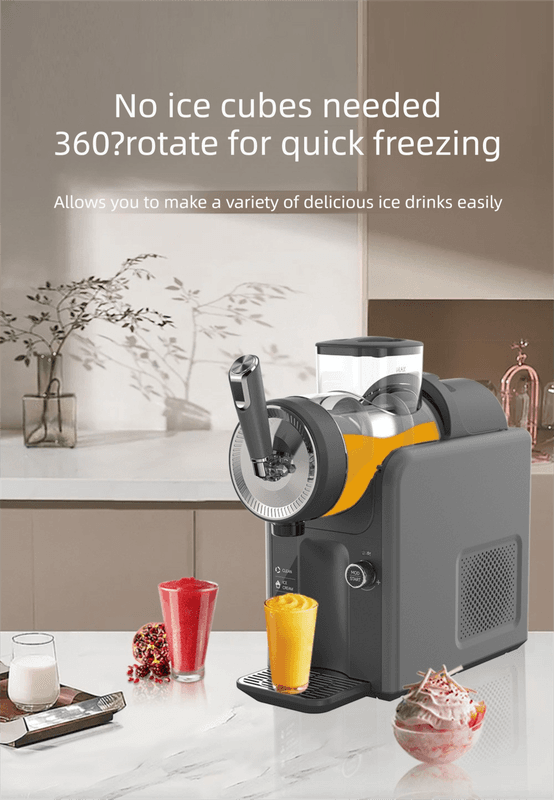 Ice Cream Maker Multi-Functional Cold Drink Machine 360° Rapid Freezing Compact White