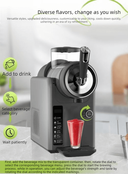 Ice Cream Maker Multi-Functional Cold Drink Machine 360° Rapid Freezing Compact White