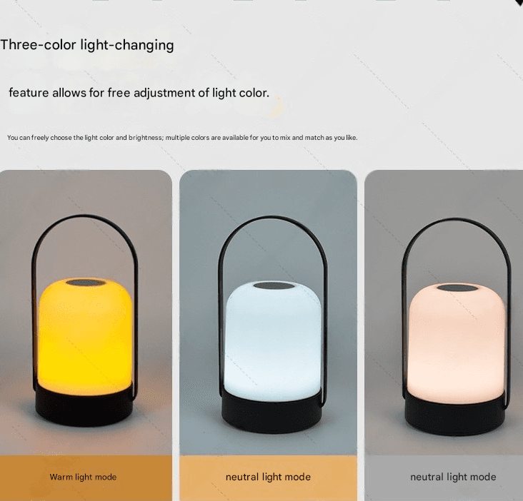 Portable LED Table Lamp Rechargeable Touch Dimmable 20cm White 3 Colour Modes Night Light for Bedroom Camping Outdoor Dining