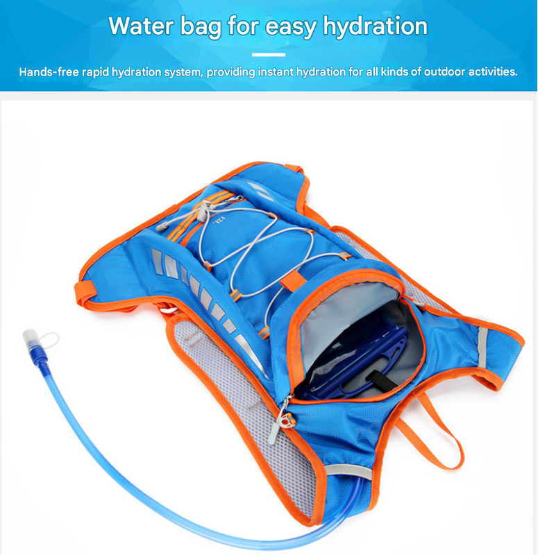 Orange Lightweight Outdoor Sports Backpack Breathable Hiking Daypack Compact Running Cycling Bag with Bungee Storage 45cm for Travel
