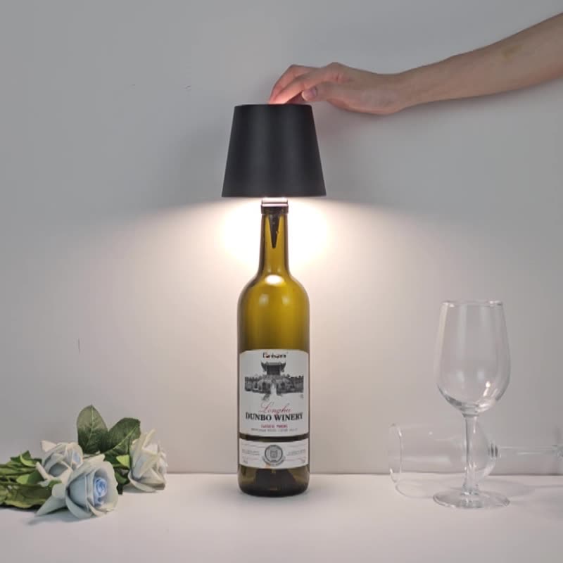 Yellow Cordless Tri-Color Wine Bottle LED Lamp