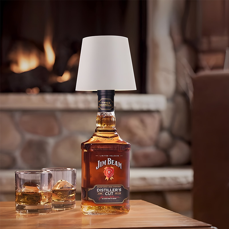 Yellow Cordless Tri-Color Wine Bottle LED Lamp