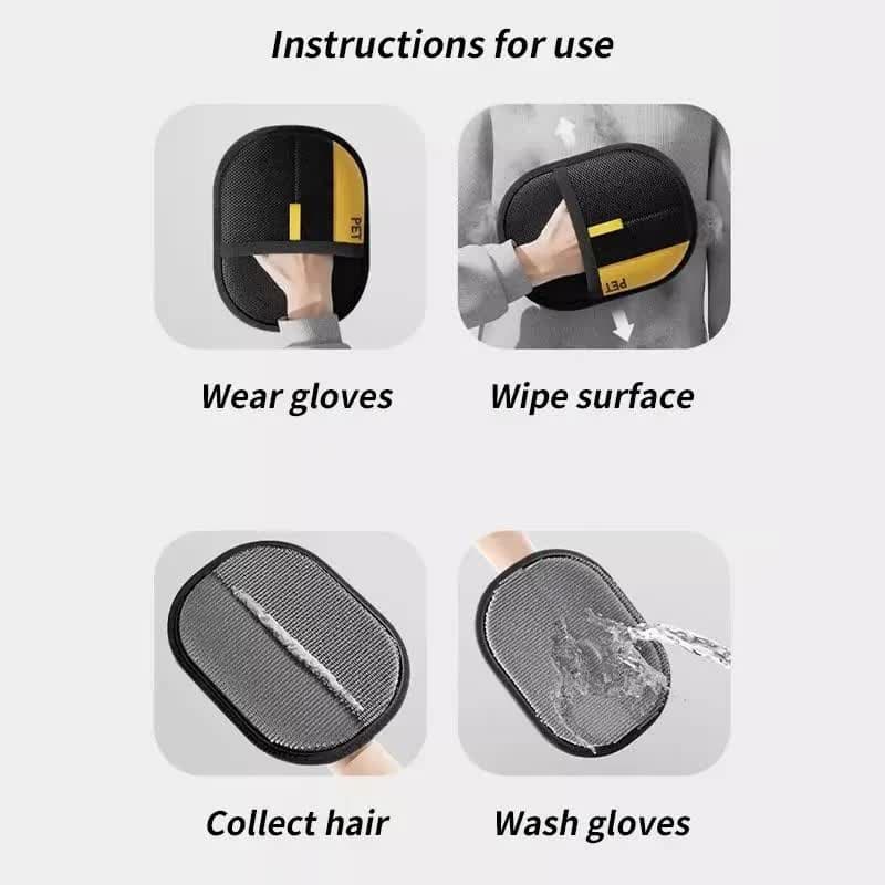 Grooming Gloves Double-Sided Pet Hair Removal Tool Reusable 24x18CM
