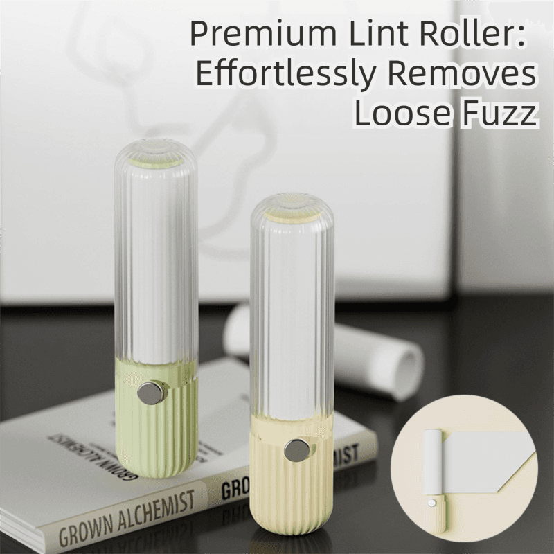 Yellow Portable Mini Lint Roller Set for Pet Hair Cleaning - 6 Refills (180 Sheets Total), Sticky Dust Remover Brush for Clothes & Travel