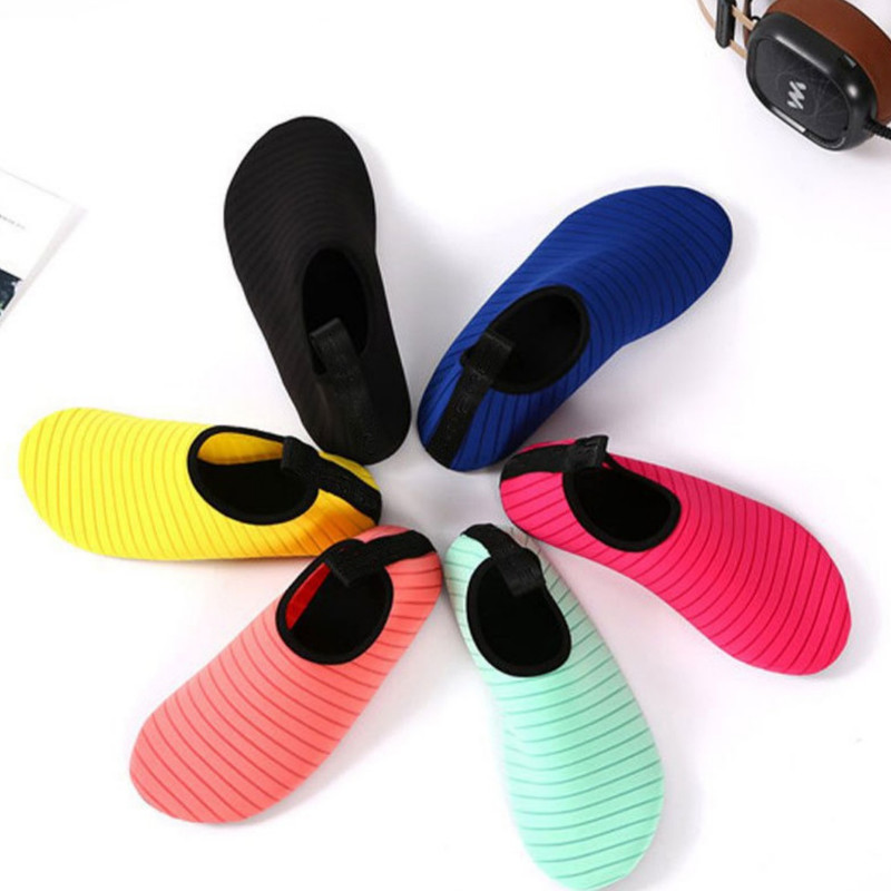 #36/37 Grey Quick-Dry Aqua Beach Water Shoes for Men and Women - Slip-On Lightweight Breathable Barefoot Swim Socks