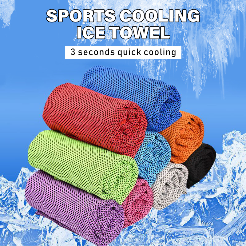 Rose red 5 Pack Instant Cooling Towel Set Soft Breathable Sports Sweat Towel for Gym Yoga Running Hiking and Outdoor Activities 30x80cm