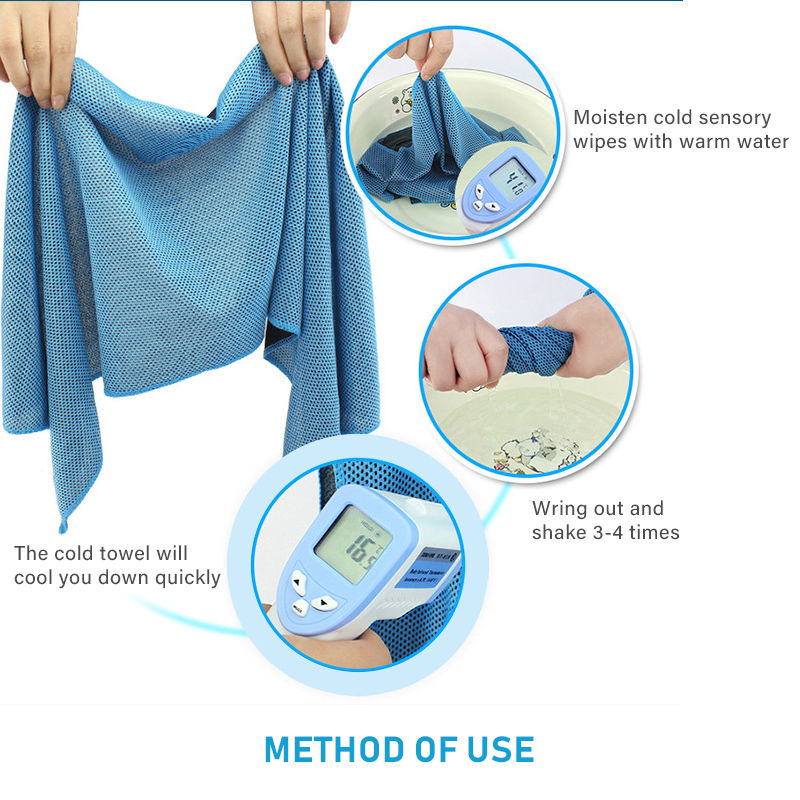 Rose red 5 Pack Instant Cooling Towel Set Soft Breathable Sports Sweat Towel for Gym Yoga Running Hiking and Outdoor Activities 30x80cm