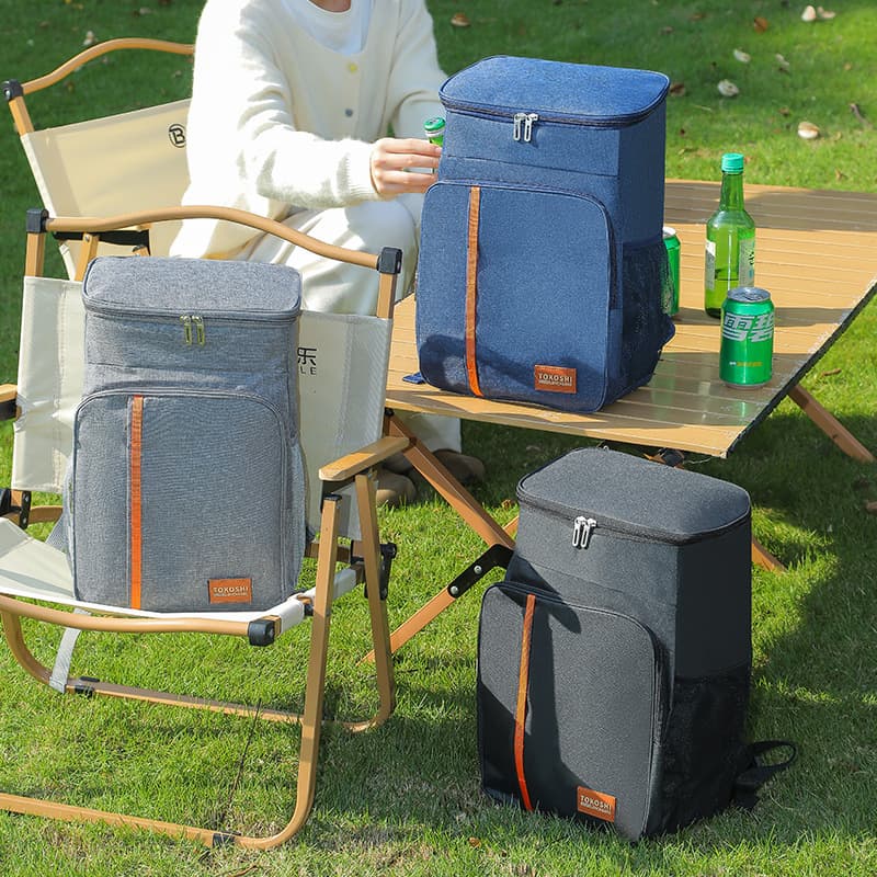 Insulated Cooler Backpack Large Capacity 20.5L Leakproof Thermal Waterproof Soft Sided Grey