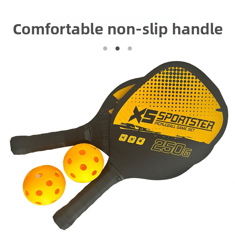 Green Pickleball Paddles Set of 2 Lightweight Wood Rackets with 4 Pickleballs and Carry Bag Outdoor Sports Equipment for Beginners