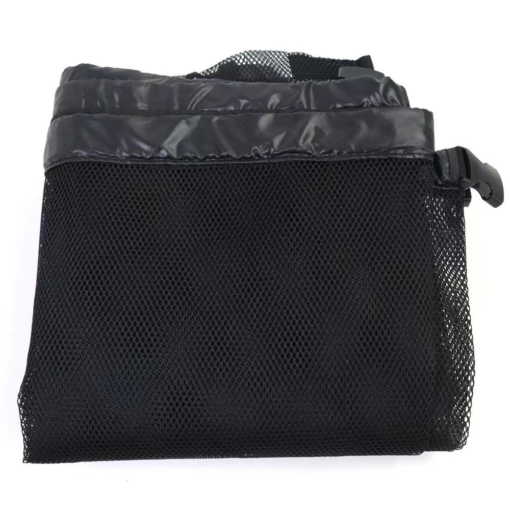 Black Large Hanging Pool Toy Storage Bag - Mesh Net Organiser for Swimming Floats, Sports Balls & Inflatables - 145cm Extra Large Capacity for Outdoor Fences & Garage