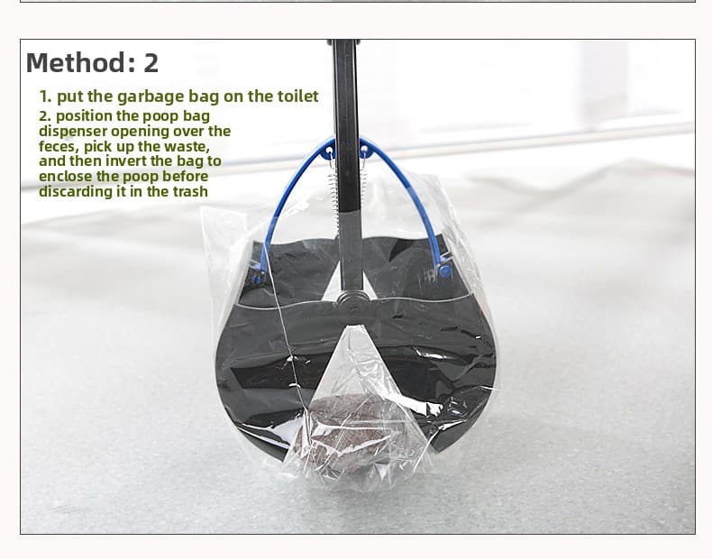 Extra Long 70cm Foldable Pet Pooper Scooper Heavy Duty Dog Waste Picker Jaw Clamp with Dispenser & Bags Blue