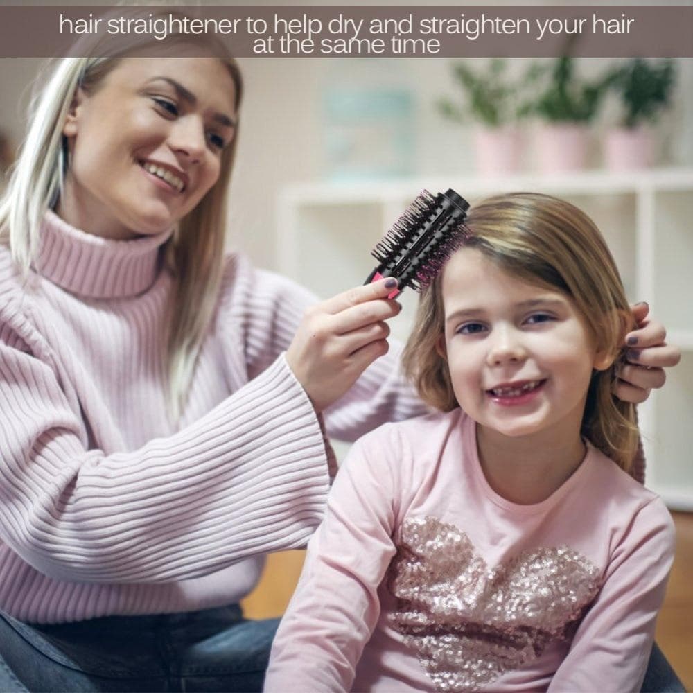 2-in-1 Hot Air Styler Brush Negative Ion Technology 7-Level Temperature 3-Speed Black-Purple