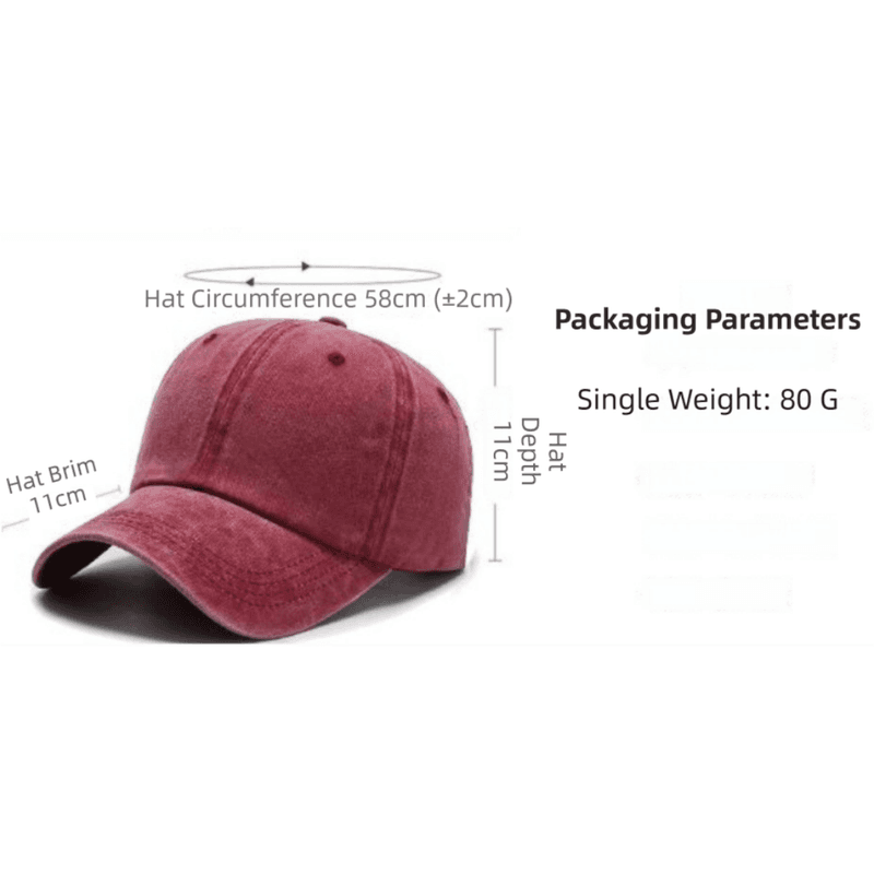 Grey Washed Cotton Baseball Cap with Cat Print - Spring/Summer Casual Adjustable Unisex Couple Sun Hat