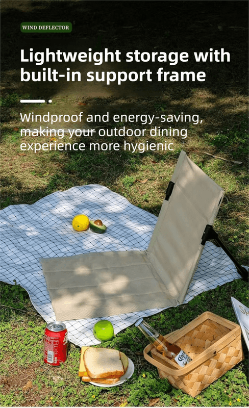 Folding Camping Chair Ultra-Light Aluminum Alloy Backrest Portable Black