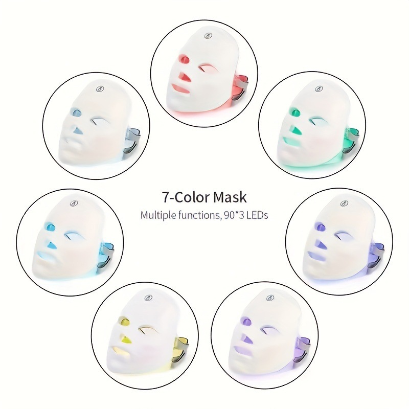 7-Color LED Face Mask with 112 Photon LED Chips Lightweight 290g Beauty Device for Home Skincare and Facial Comfort in Australia