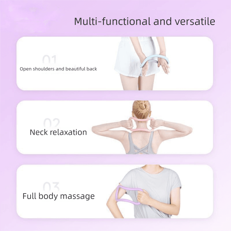 2-PCS Pink Multifunctional Yoga Ring Pilates Circle Soft TPE Double Arc Design for Calf Relaxation and Posture Correction