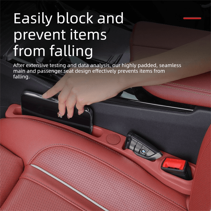 Car Seat Gap Filler Strip Integrated Storage Slot Universal Organizer Black