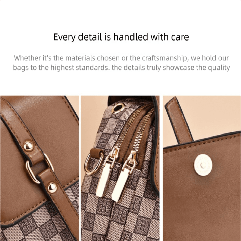 Mini Crossbody Phone Bag Compact PU Leather Multiple Pockets Headphone Port Khaki