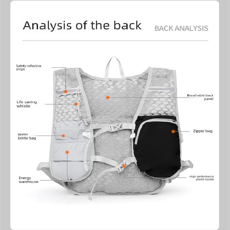 White and blue Lightweight Hydration Backpack with 2L Water Bladder Compartment – Ideal for Running, Cycling, Hiking, and Outdoor Activities
