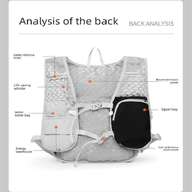 Hydration Backpack Lightweight Grey and Black 2L Water Bladder Compartment