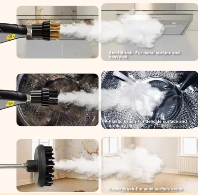White and Black 1500W High Pressure Steam Cleaner with Digital Display (3.5 BAR) - 1.2L Heavy Duty Steamer for Kitchen Grease, Grout, Car Detailing & Upholstery (AU Plug)