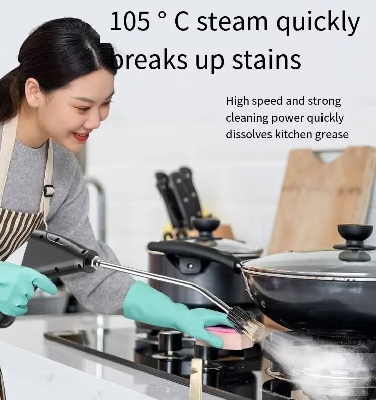 White and Black 1500W High Pressure Steam Cleaner with Digital Display (3.5 BAR) - 1.2L Heavy Duty Steamer for Kitchen Grease, Grout, Car Detailing & Upholstery (AU Plug)